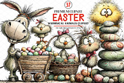 Whimsical Easter Animals Clipart, an Illustration by cherrydesign (Thumbnail 1 of 4)
