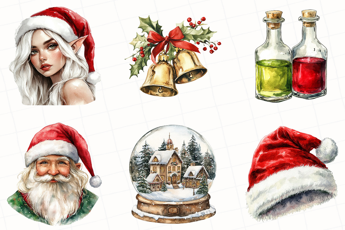 Watercolor Santa's Helper Clipart, an Illustration by OK Design (Photo 4 of 5)