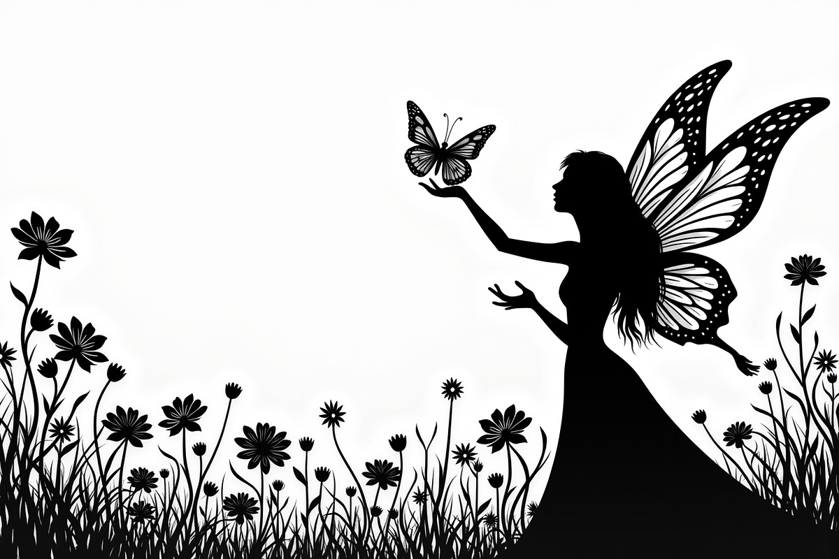 Silhouette of Fairy with Butterflie, an Illustration by Amazin_art (Photo 18 of 21)