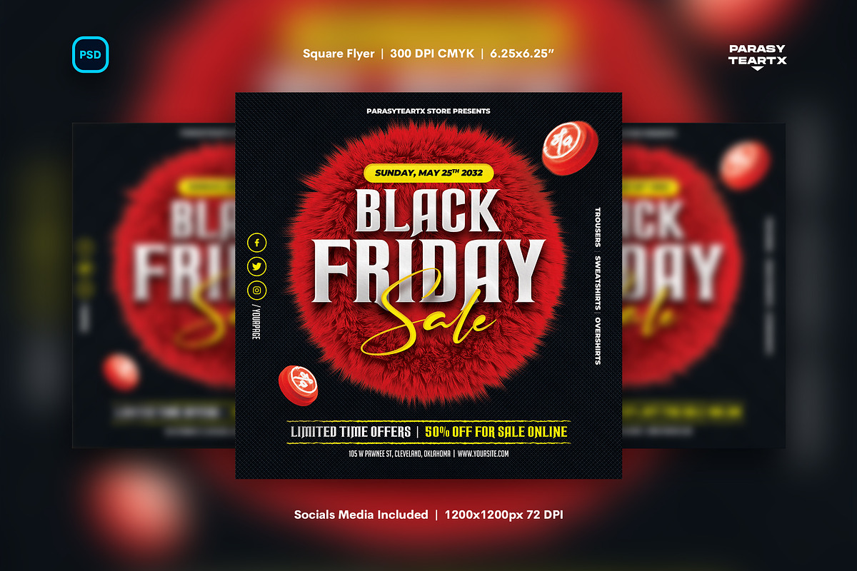 Black Friday Sale Flyer, a Flyer Template by iDoodle Studio