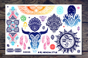 Set of Bohemian style flash tattoos, an Icon by Transia (Thumbnail 1 of 5)