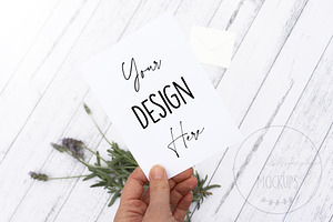 Handheld White Card Mockup JPG
