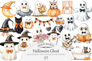 Halloween Ghost Clipart, an Illustration by Design Market
