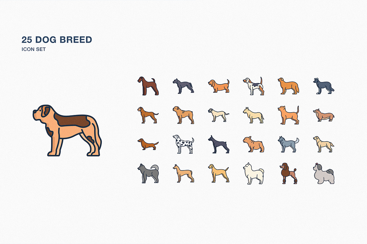 Dog breeds icon set, an Icon by Icongeek26 (Photo 1 of 6)