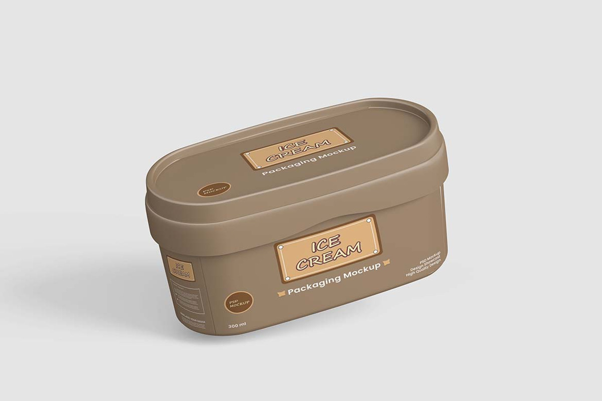 Ice Cream Tub Mock-Up, a Packaging Mockup by tiyasprabawa (Photo 4 of 5)