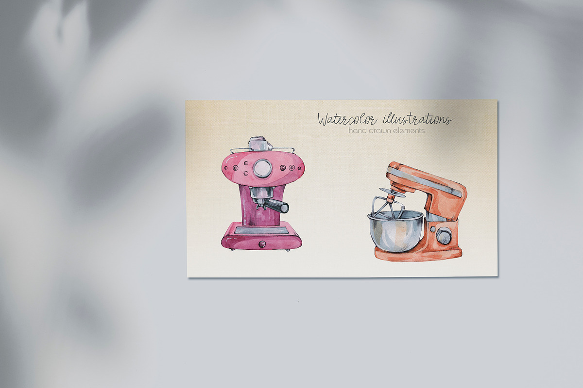 Watercolor set with kitchen clipart, a Food Illustration by Re_Margarita_Art (Photo 6 of 8)