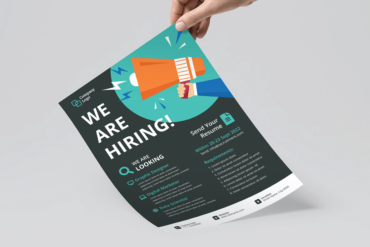 Creative Recruitment Flyer Template, a Flyer Template by rivatxfz (Photo 3 of 3)