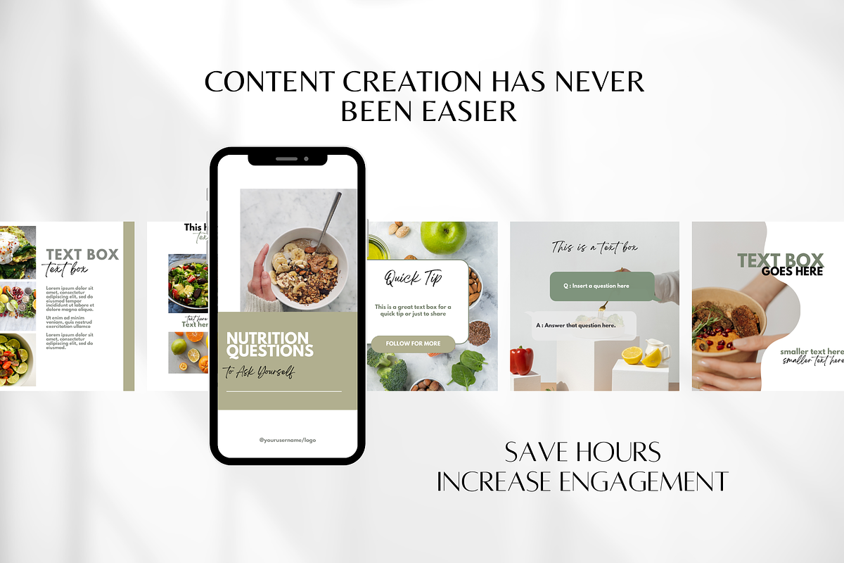 250 Food Themed Instagram Templates, a Social Media Template by SociallyyCreative (Photo 8 of 10)