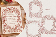 Burgundy Vintage Christmas Line Art, a Decorative Illustration by AlenaVlasko stock Market (Thumbnail 3 of 7)
