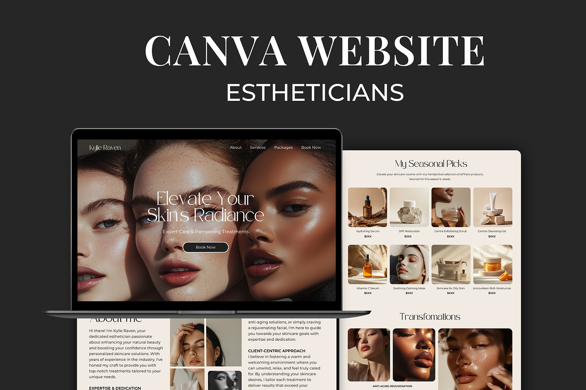 Canva Website for Estheticians, an App Template by Meraki Templates (Photo 1 of 8)