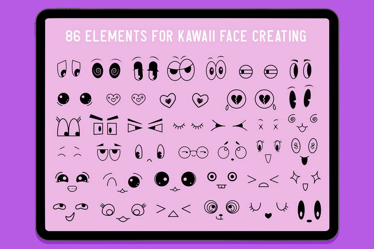 Procreate Kawaii Maker Stamp brushes, a Brush Add-On by Julia Right Studio (Photo 2 of 5)