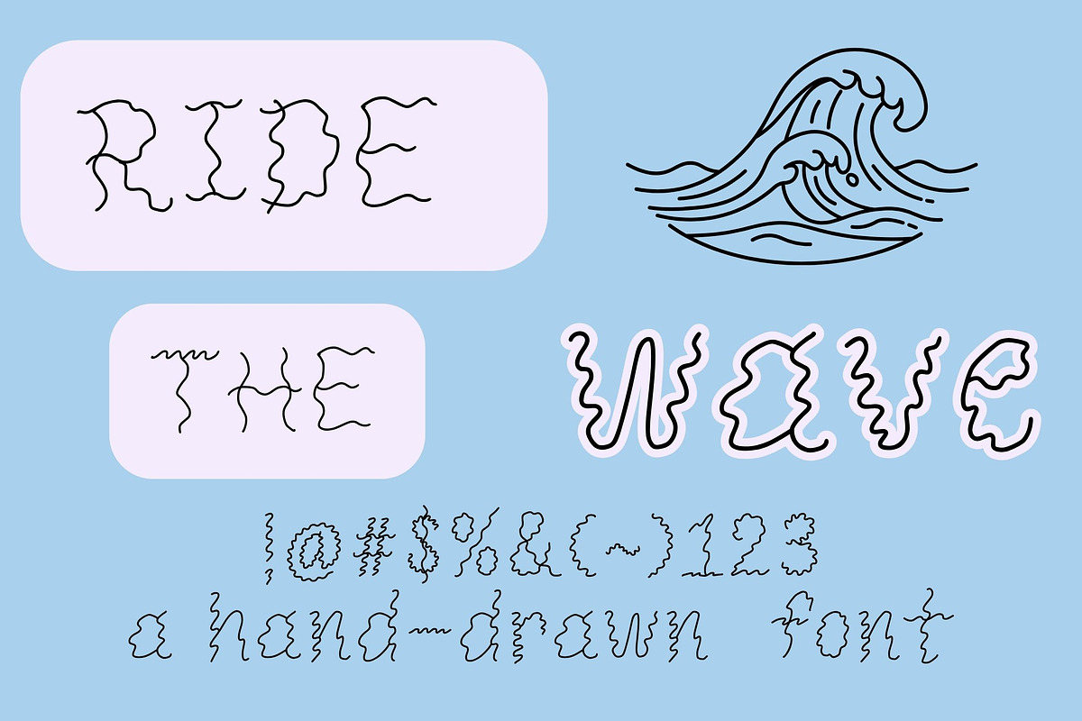 Ride The Wave/Wavy Hand-drawn font, a Handwritten Font by Eryn Rose Design (Photo 1 of 7)