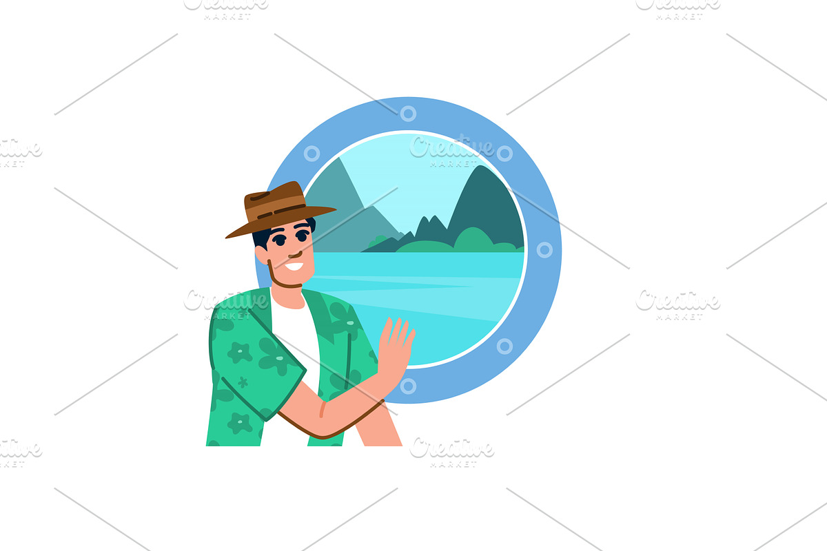 Tourist enjoying the view from a, an Object Illustration by pikepicture