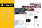 Music App- Responsive HTML5 Template, a HTML Template by CreativeGigs (Thumbnail 1 of 6)