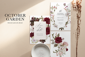 Burgundy & Blush Watercolor Florals