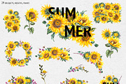 Sunflower rustic watercolor flowers, an Illustration by Depiano (Thumbnail 4 of 10)