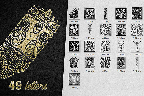 Vintage Letter Y Vector And PNG preview 7