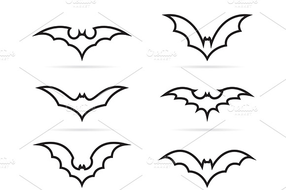 Set Of Vector Bat Icons