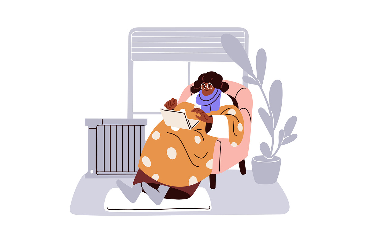 People freezing, shivering from cold, a Person Illustration by Good Studio (Photo 5 of 7)