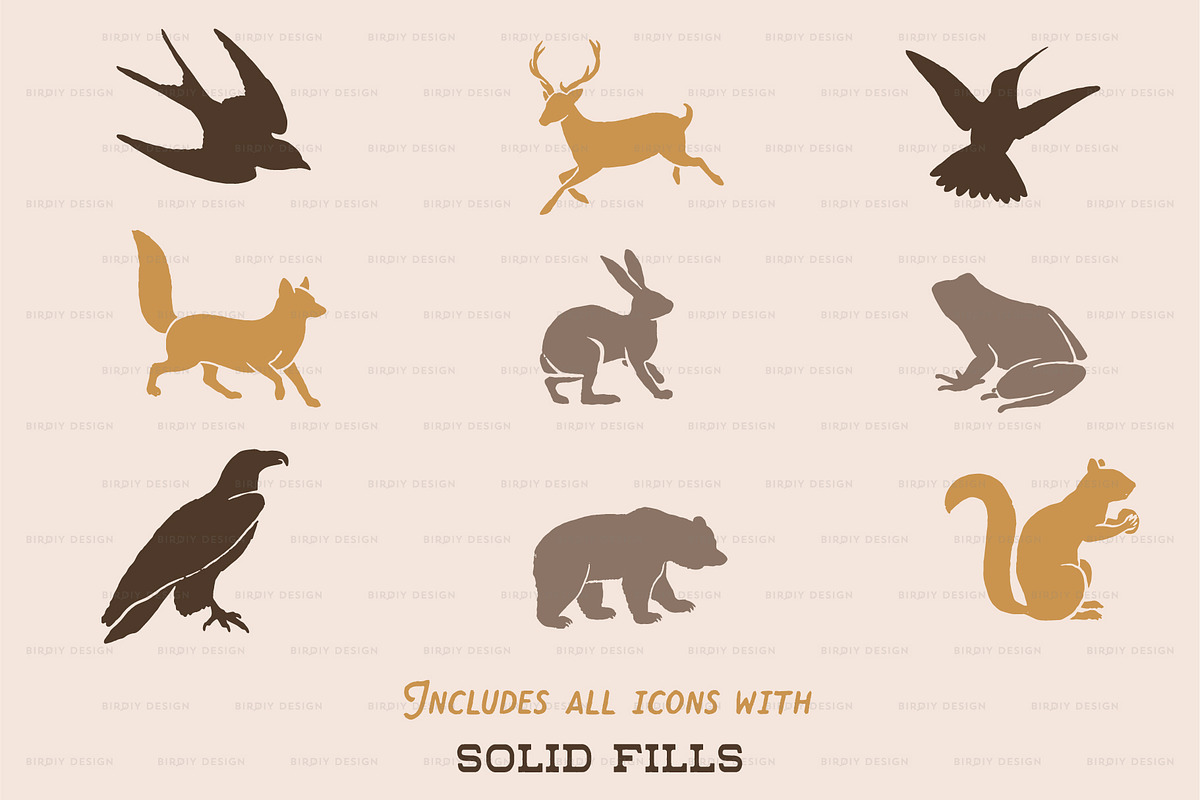 Forest Animal Icons Hand Drawn Set, an Icon by BirDIY Design (Photo 3 of 5)