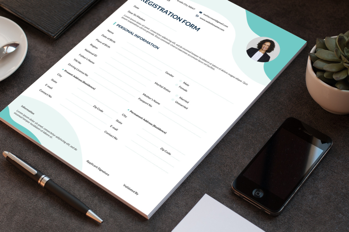 Professional Registration Form, a Stationery Template by iDoodle Studio (Photo 2 of 6)