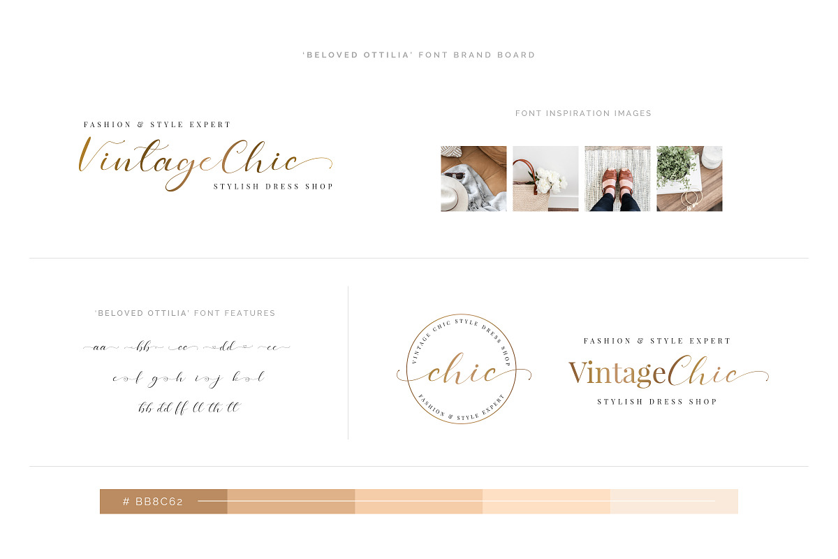 Beloved Ottilia Font + Free Logos, a Script Font by SNIPESCIENTIST (Photo 15 of 23)
