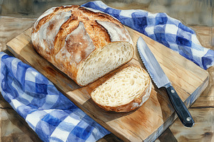Fresh artisan sourdough bread loaf, a Photo by Pavel_design