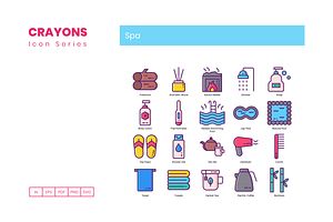 80 Spa Icons Crayons