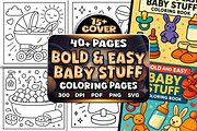 Easy Baby Shower Coloring Pages, a Seasonal Illustration by Craftsbeefy (Thumbnail 1 of 4)