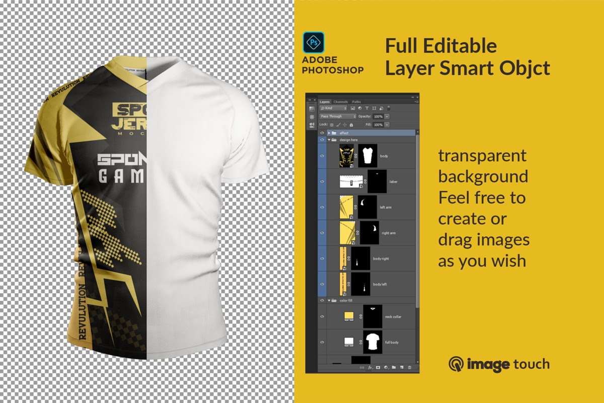 T-Shirt V-Neck Lid Short Mockup, a Shirt Mockup by image touch (Photo 2 of 4)