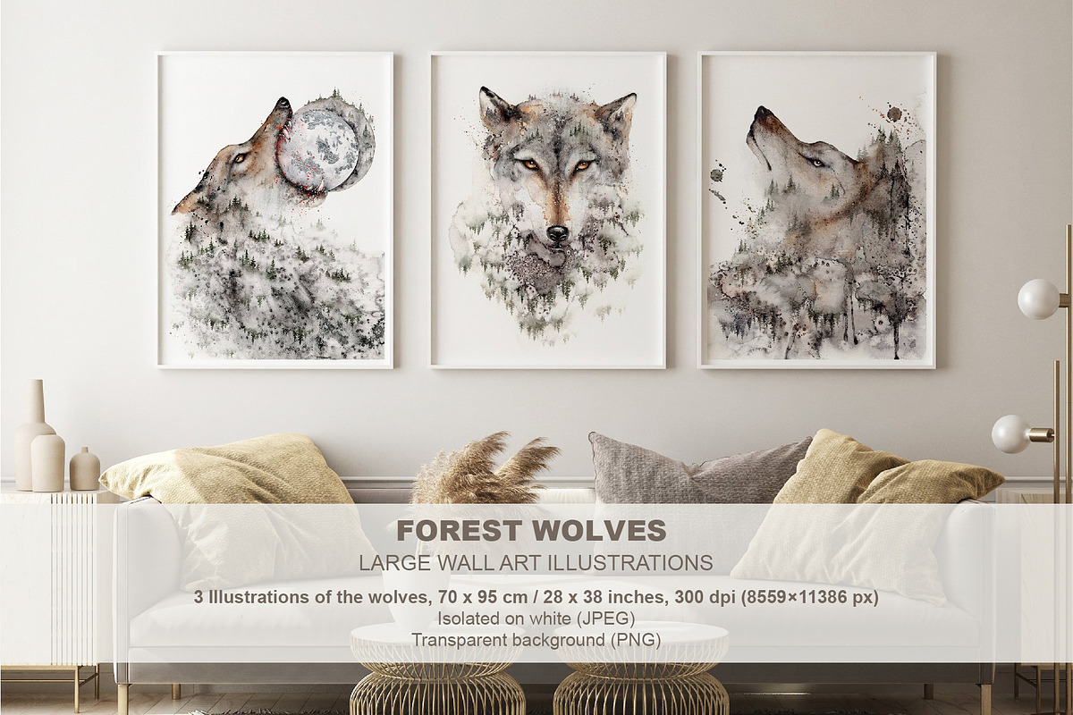 Forest Wolf. Watercolor Wall Art, an Animal Illustration by Lumitar (Photo 1 of 8)