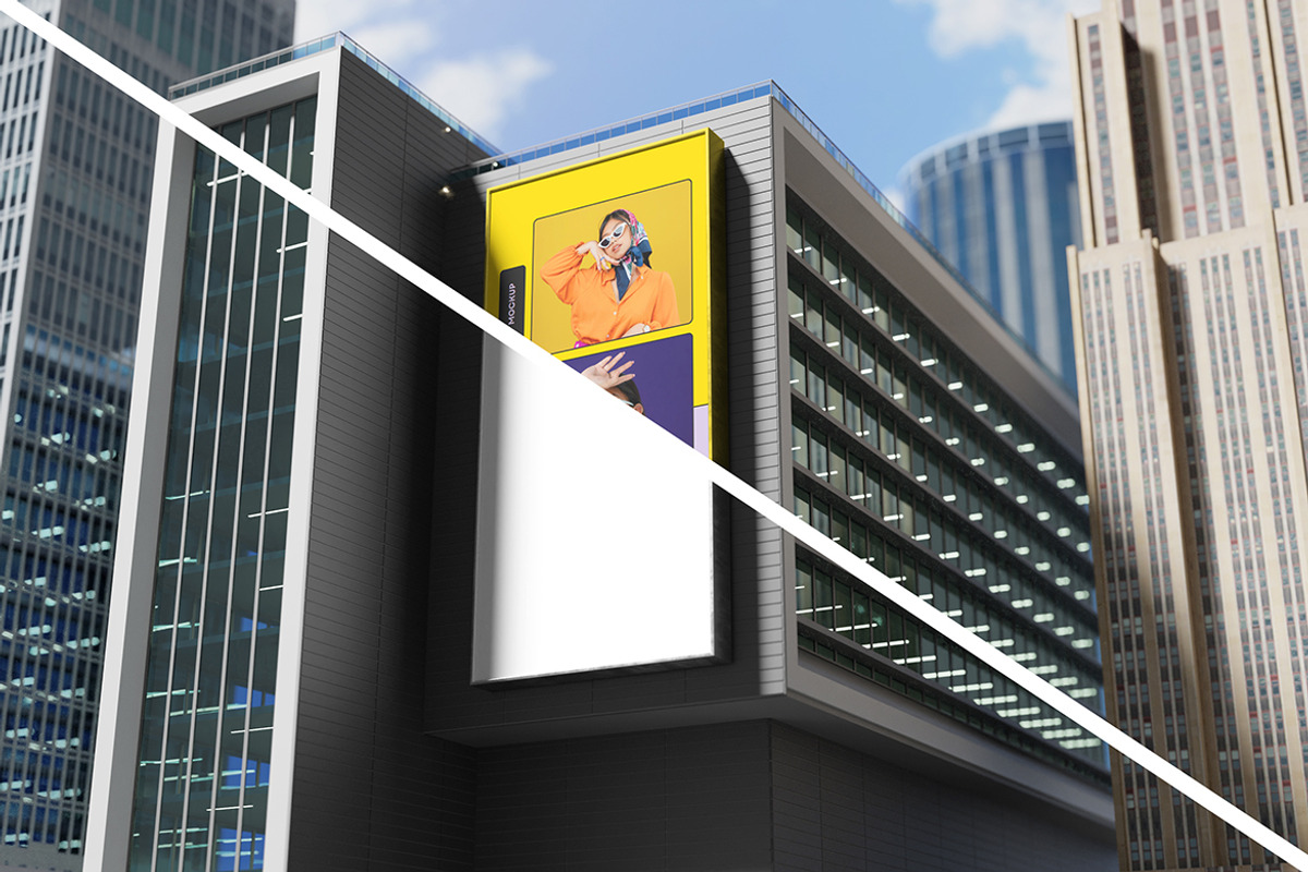Urban Ads Building Billboard Mockup