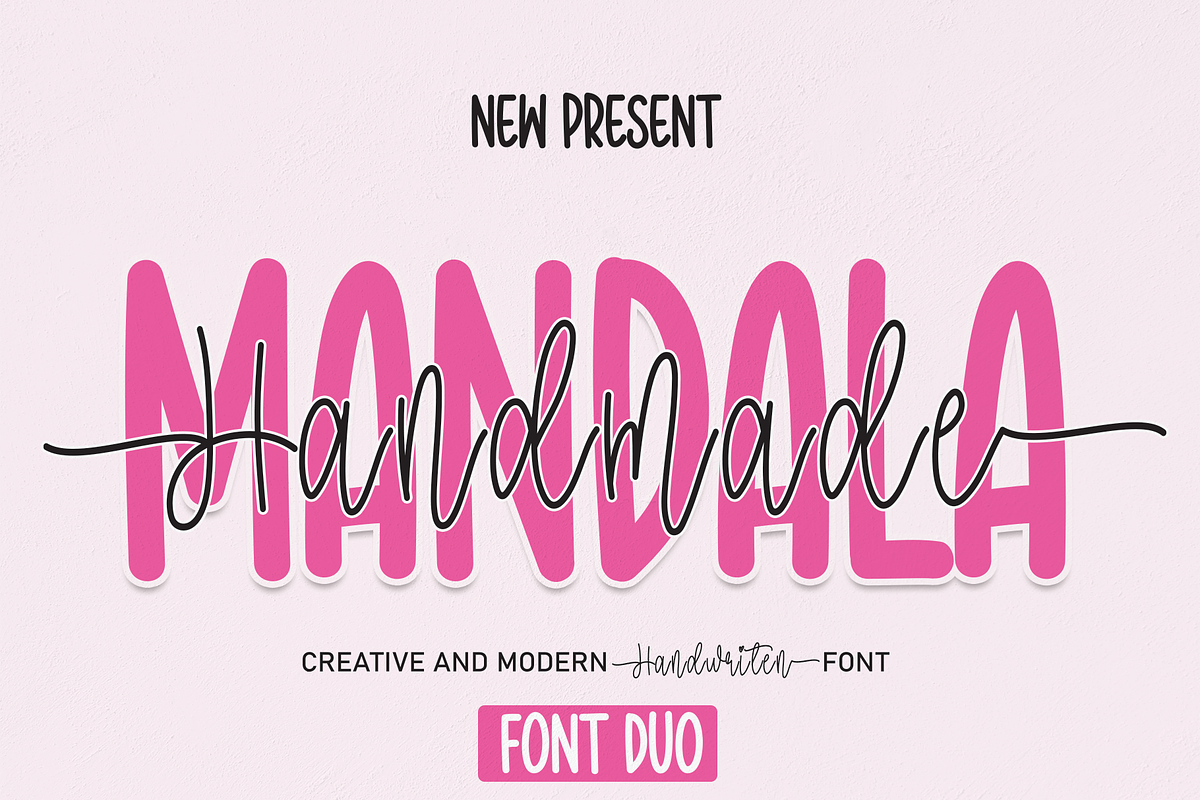 Mandala Handmade | Font Duo, a Script Font by Scratchones (Photo 1 of 8)
