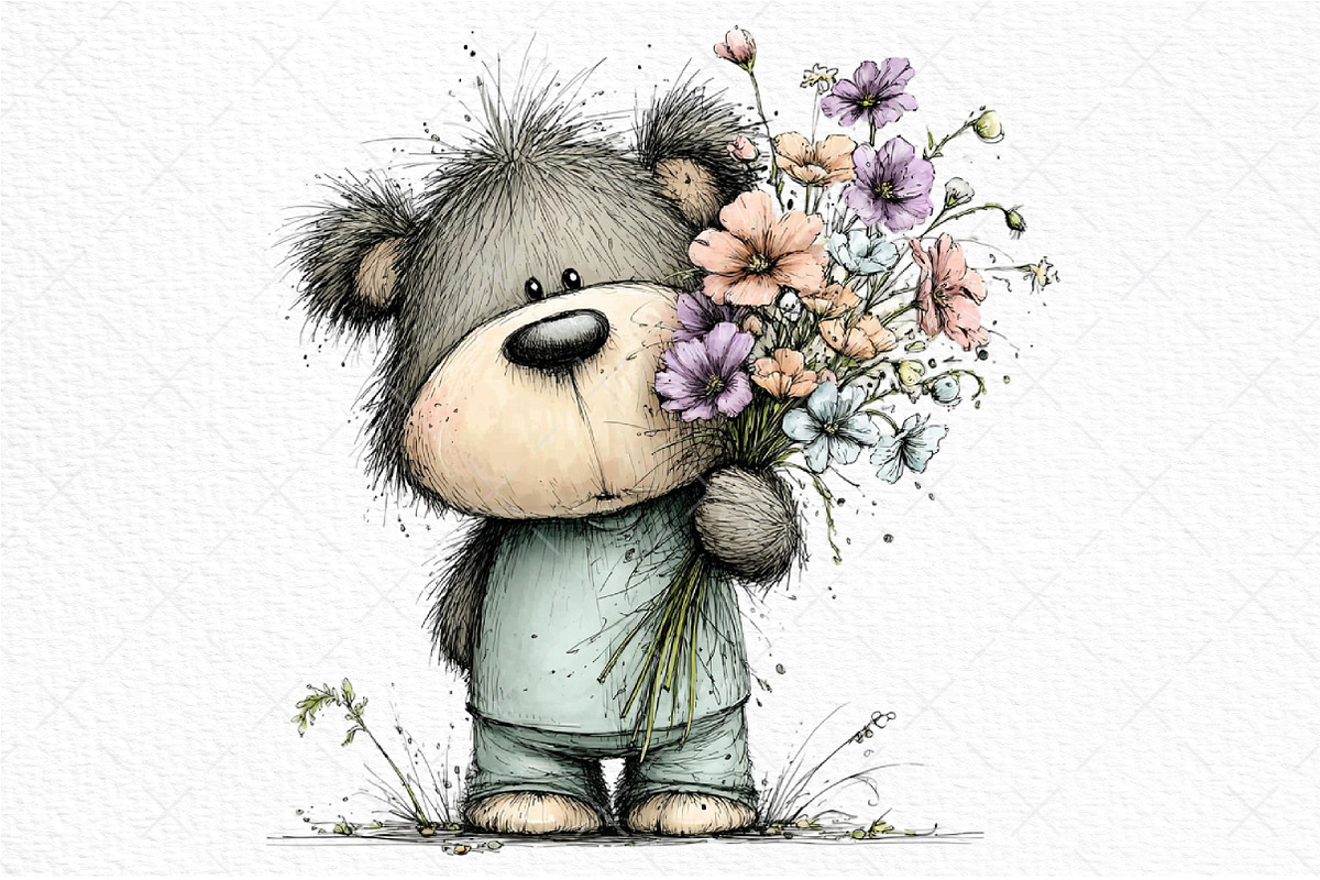 Spring Teddy Bear Clipart Png, an Illustration by Craft Nest (Photo 7 of 7)