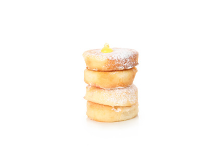 Concept of tasty sweet food, cheese pancakes, isolated on white, a Food & Drink Photo by AtlasStudio PRO