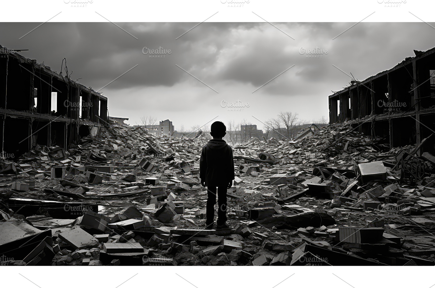 destruction atomic war ai generated, a Background Photo by pikepicture