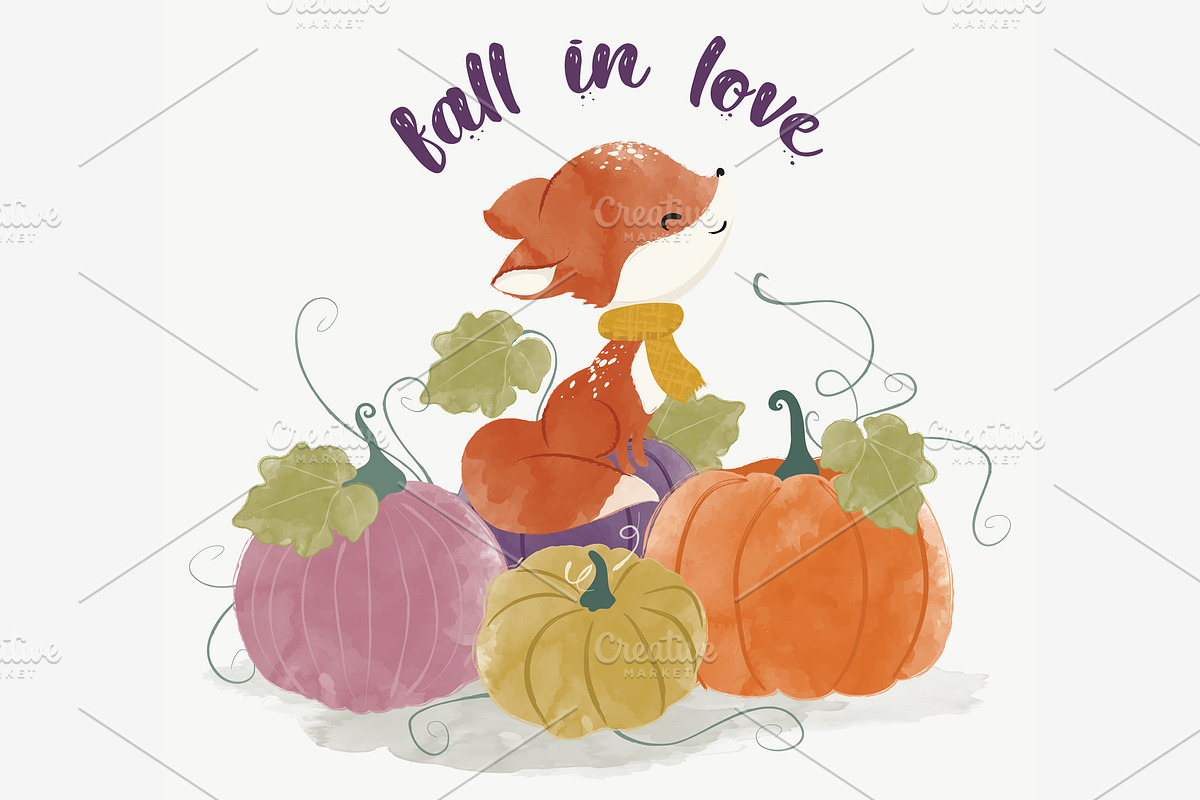 Cute fox vector. Fox pattern print, an Animal Illustration by StudioLondon (Photo 4 of 6)