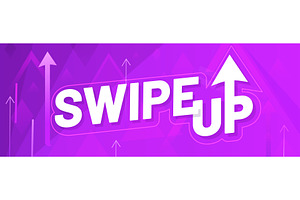 Swipe up banner with upward arrows, an Object Illustration by Vector Tradition