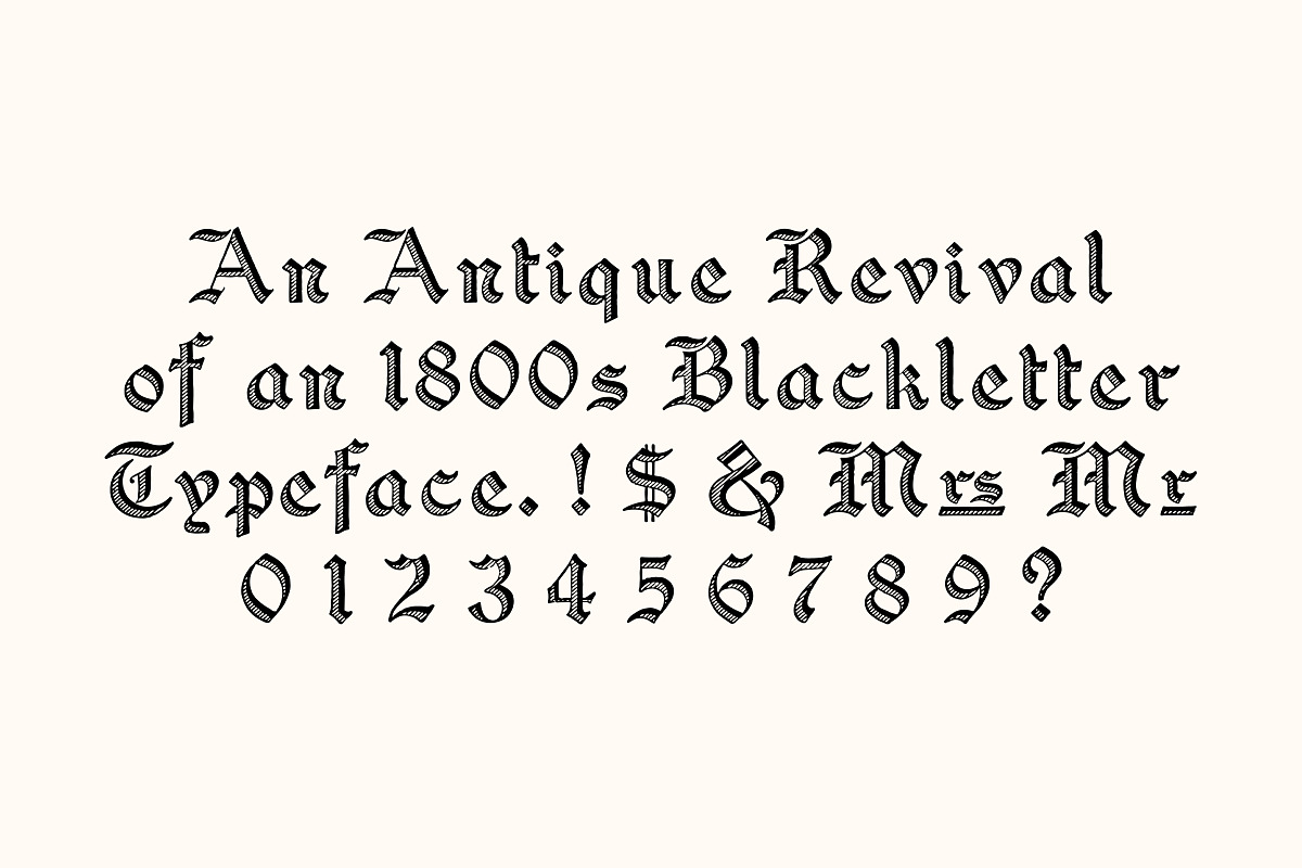 Vintage Crosshatch Blackletter Font, a Blackletter Font by Century Library (Photo 3 of 5)