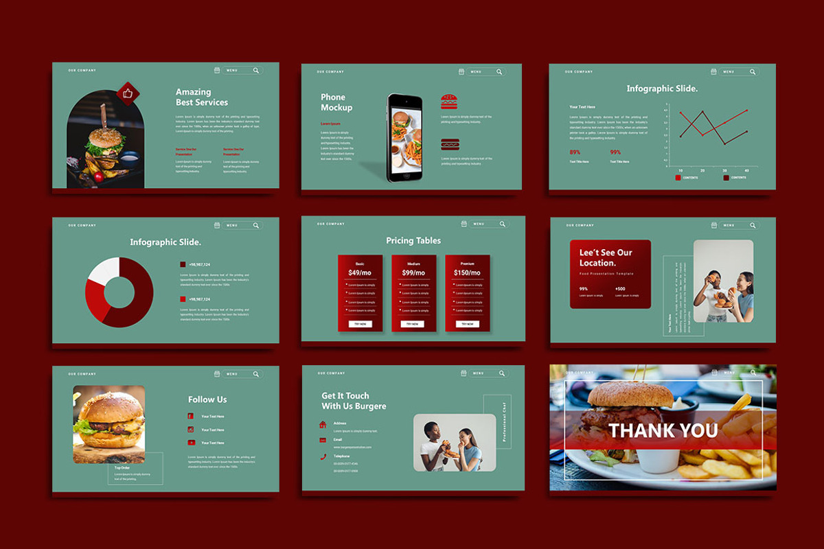 BURGERE Powerpoint Template, a Presentation Template by yanindesign (Photo 4 of 4)