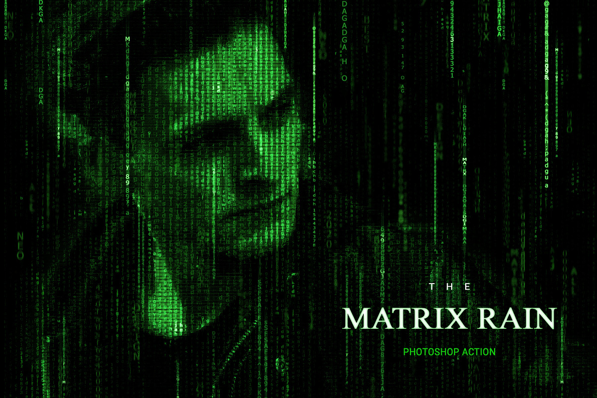 Matrix Rain Photoshop Action, an Action Add-On by PSD Action (Photo 2 of 7)