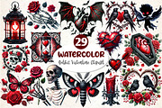 Gothic Valentine Sublimation Clipart, an Illustration by Dream Creation (Thumbnail 1 of 6)