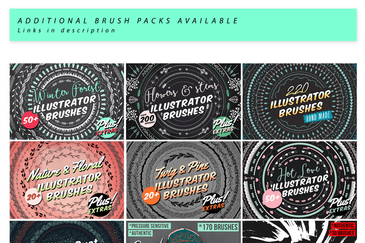 Curls Swirls + Squiggles Brushes preview 8