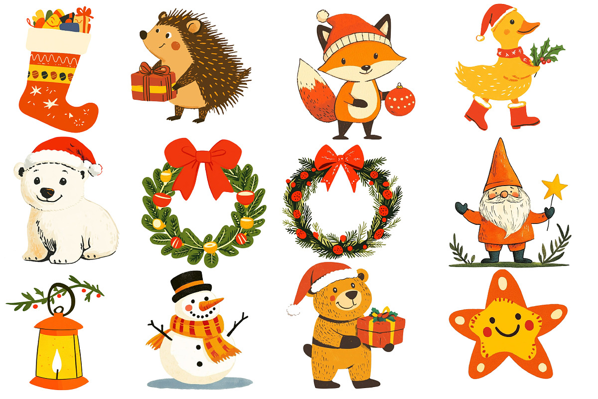 Whimsical Christmas Clipart, an Illustration by Designworld (Photo 3 of 5)
