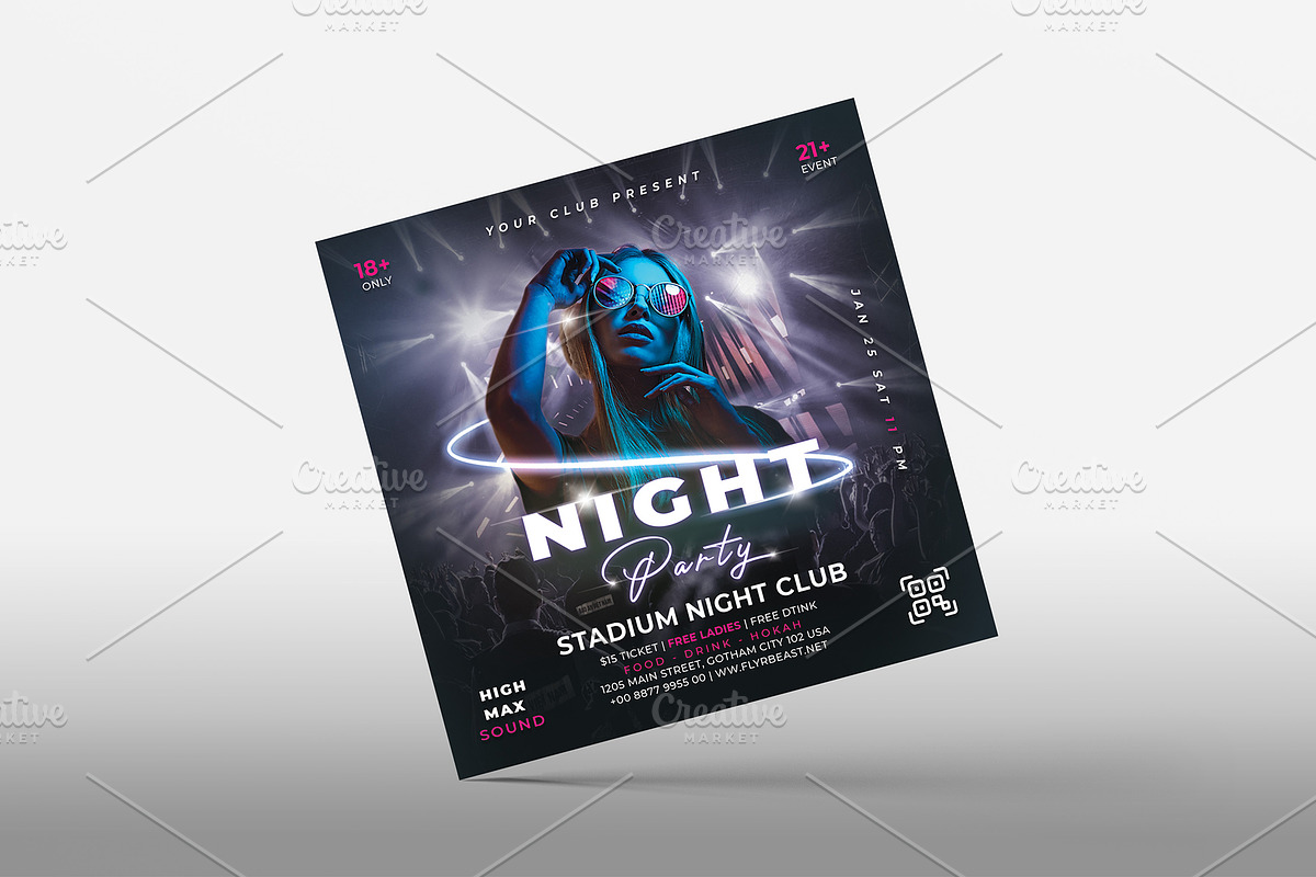 Nightclub Flyer, Night Party Flyer, a Flyer Template by Artphic (Photo 2 of 4)