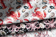 Seafood watercolor clipart, a Food Illustration by Eva Kleinman (Thumbnail 12 of 13)