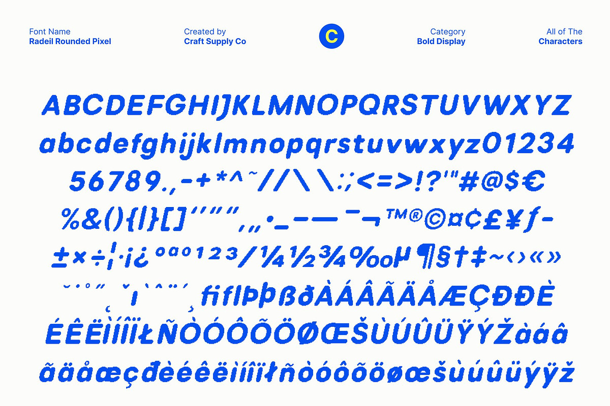 Radeil Rounded Pixel, a Sans Serif Font by Craft Supply Co. (Photo 8 of 8)