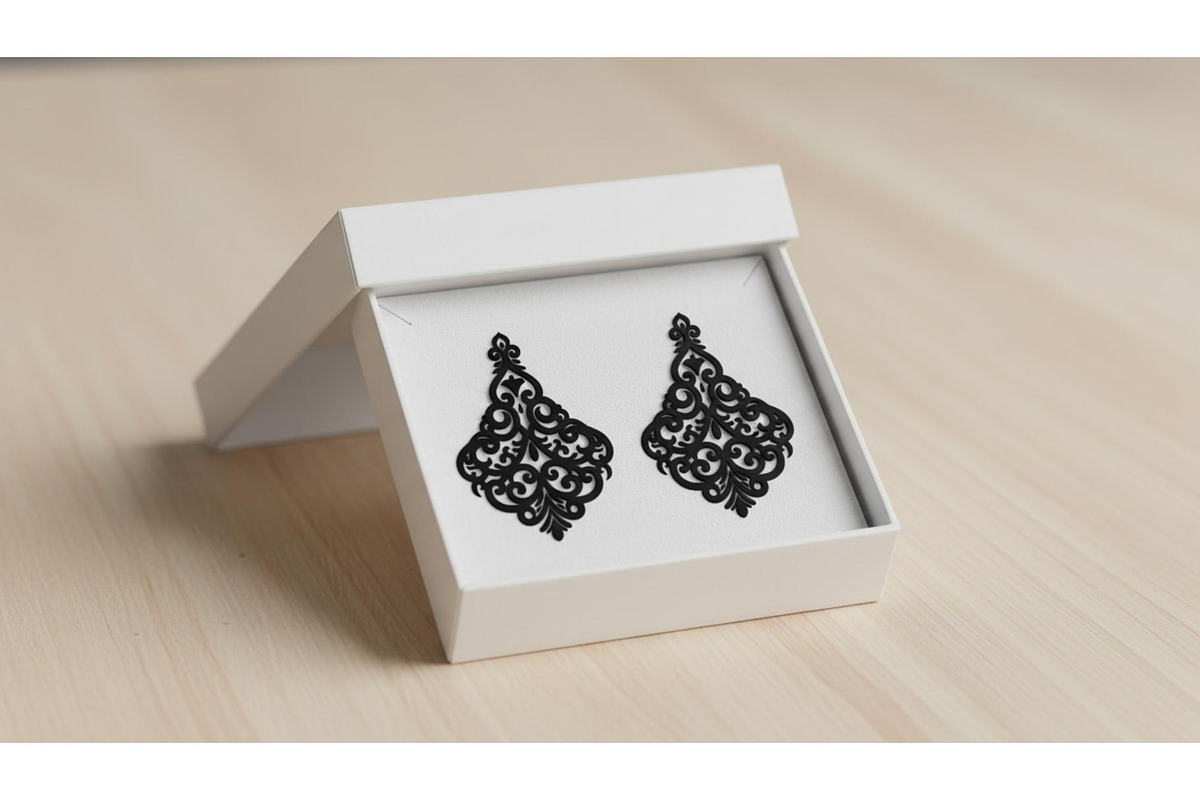 Ornate Filigree Earring, an Object Graphic by Designer_Momina (Photo 3 of 5)