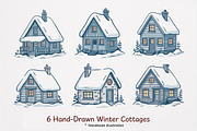Winter Cottage Hand Drawn Bundle, a Photo by Actual Pixel (Thumbnail 1 of 8)