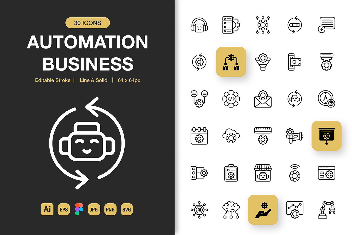 Automation Business Icons, an Icon by Spacepixel Creative (Photo 1 of 3)